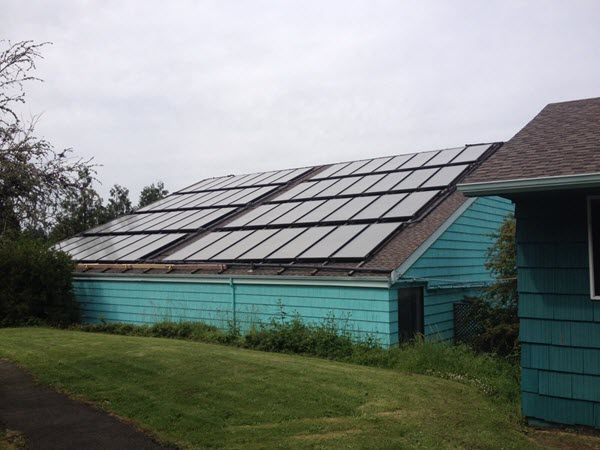 House with solar panels on roof